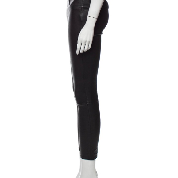Helmut Lang Black Stretch Lambskin Leather Leggings / Skinny Pants - Picture 2 of 9
